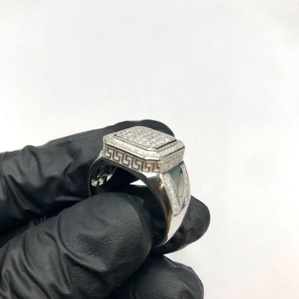 925 Sterling Silver 2.00CTW MOISSANITE Square Men’s Ring Size 9,10 or 11